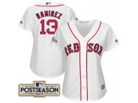 Women Hanley Ramirez #13 Boston Red Sox 2017 Postseason White Cool Base Jersey