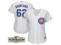 Women Jose Quintana #62 Chicago Cubs 2017 Postseason White Cool Base Jersey