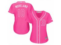 Women Majestic Boston Red Sox #18 Mitch Moreland Pink Fashion MLB Jersey