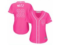 Women Majestic New York Mets #32 Steven Matz Pink Fashion Cool Base MLB Jersey
