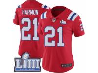 Women Nike New England Patriots #21 Duron Harmon Red Alternate Vapor Untouchable Limited Player Super Bowl LIII Bound NFL Jersey