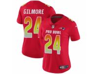 Women Nike New England Patriots #24 Stephon Gilmore Limited Red AFC 2019 Pro Bowl NFL Jersey
