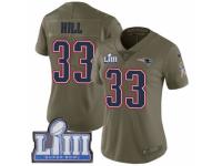 Women Nike New England Patriots #33 Jeremy Hill Limited Olive 2017 Salute to Service Super Bowl LIII Bound NFL Jersey