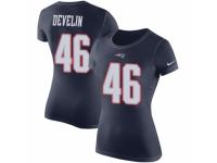 Women Nike New England Patriots #46 James Develin Navy Blue Rush Pride Name & Number T-Shirt