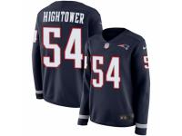 Women Nike New England Patriots #54 Donta Hightower Limited Navy Blue Therma Long Sleeve NFL Jersey