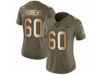 Women Nike New England Patriots #60 David Andrews Limited Olive/Gold 2017 Salute to Service NFL Jersey