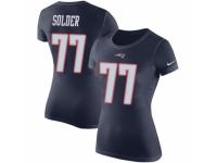 Women Nike New England Patriots #77 Nate Solder Navy Blue Rush Pride Name & Number T-Shirt