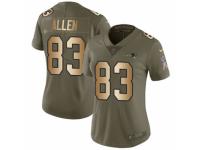 Women Nike New England Patriots #83 Dwayne Allen Limited Olive/Gold 2017 Salute to Service NFL Jersey