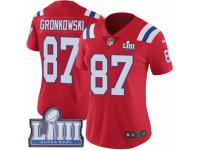Women Nike New England Patriots #87 Rob Gronkowski Red Alternate Vapor Untouchable Limited Player Super Bowl LIII Bound NFL Jersey