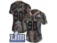 Women Nike New England Patriots #90 Malcom Brown Camo Rush Realtree Limited Super Bowl LIII Bound NFL Jersey