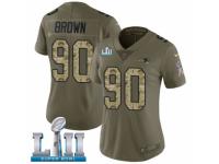 Women Nike New England Patriots #90 Malcom Brown Limited Olive/Camo 2017 Salute to Service Super Bowl LII NFL Jersey