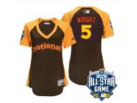 Women's 2016 MLB All-Star National New York Mets #5 David Wright Brown Run Derby Cool Base Jersey