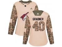 Women's Adidas Michael Grabner Authentic Camo NHL Jersey Arizona Coyotes #40 Veterans Day Practice