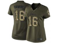 Women's Limited Andrew Hawkins #16 Nike Green Jersey - NFL New England Patriots Salute to Service
