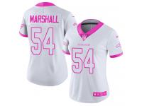 Women's Limited Brandon Marshall #54 Nike White Pink Jersey - NFL Denver Broncos Rush Fashion