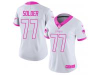 Women's Limited Nate Solder #77 Nike White Pink Jersey - NFL New England Patriots Rush Fashion