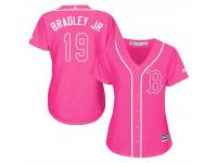 Women's Majestic Boston Red Sox #19 Jackie Bradley Jr Authentic Pink Fashion MLB Jersey