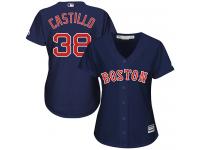 Women's Majestic Boston Red Sox #38 Rusney Castillo Authentic Navy Blue Alternate Road MLB Jersey