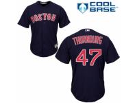 Women's Majestic Boston Red Sox #47 Tyler Thornburg Navy Blue Alternate Road MLB Jersey