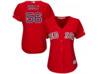 Women's Majestic Boston Red Sox #56 Joe Kelly Authentic Red Alternate Home MLB Jersey