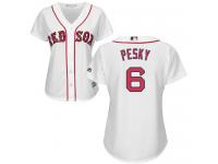 Women's Majestic Boston Red Sox #6 Johnny Pesky Authentic White Home MLB Jersey
