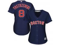 Women's Majestic Boston Red Sox #8 Carl Yastrzemski Authentic Navy Blue Alternate Road MLB Jersey