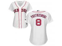 Women's Majestic Boston Red Sox #8 Carl Yastrzemski Authentic White Home MLB Jersey