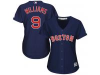 Women's Majestic Boston Red Sox #9 Ted Williams Authentic Navy Blue Alternate Road MLB Jersey