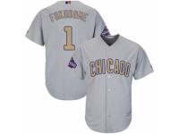 Women's Majestic Chicago Cubs #1 Kosuke Fukudome Authentic Gray 2017 Gold Champion MLB Jersey