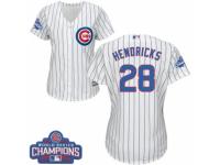 Women's Majestic Chicago Cubs #28 Kyle Hendricks White Home 2016 World Series Champions Cool Base MLB Jersey