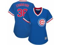 Women's Majestic Chicago Cubs #38 Carlos Zambrano Royal Blue Cooperstown MLB Jersey