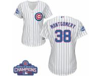 Women's Majestic Chicago Cubs #38 Mike Montgomery White Home 2016 World Series Champions Cool Base MLB Jersey