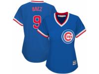 Women's Majestic Chicago Cubs #9 Javier Baez Royal Blue Cooperstown MLB Jersey