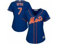 Women's Majestic New York Mets #7 Jose Reyes Royal Blue Alternate Home Cool Base MLB Jersey