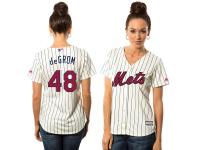 Women's New York Mets Jacob deGrom Majestic White Fashion  Stars & Stripes 2016 Independence Day  Cool Base Player Jersey