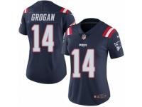 Women's Nike New England Patriots #14 Steve Grogan Limited Navy Blue Rush NFL Jersey