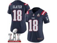 Women's Nike New England Patriots #18 Matthew Slater Limited Navy Blue Rush Super Bowl LI 51 NFL Jersey
