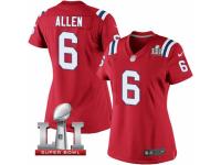 Women's Nike New England Patriots #6 Ryan Allen Elite Red Alternate Super Bowl LI 51 NFL Jersey