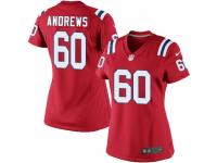Women's Nike New England Patriots #60 David Andrews Game Red Alternate NFL Jersey