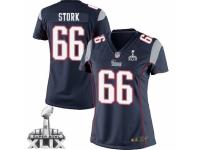 Women's Nike New England Patriots #66 Bryan Stork Elite Navy Blue Team Color Super Bowl XLIX NFL Jersey
