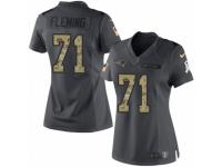 Women's Nike New England Patriots #71 Cameron Fleming Limited Black 2016 Salute to Service NFL Jersey