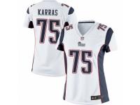 Women's Nike New England Patriots #75 Ted Karras Limited White NFL Jersey