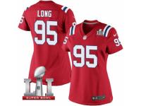 Women's Nike New England Patriots #95 Chris Long Elite Red Alternate Super Bowl LI 51 NFL Jersey