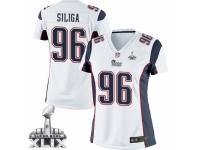 Women's Nike New England Patriots #96 Sealver Siliga Elite White Super Bowl XLIX NFL Jersey