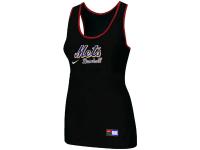 Women's Nike New York Mets Tri-Blend Racerback Stretch Tank Top Black