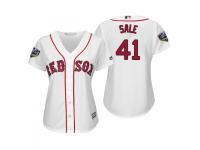 Women's Red Sox 2018 World Series Majestic White Chris Sale Cool Base Jersey