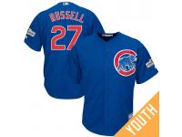 Youth Addison Russell #27 Chicago Cubs 2017 Postseason Royal Cool Base Jersey