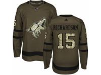 Youth Adidas Arizona Coyotes #15 Brad Richardson Green Salute to Service NHL Jersey