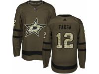 Youth Adidas Dallas Stars #12 Radek Faksa Green Salute to Service NHL Jersey