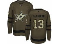 Youth Adidas Dallas Stars #13 Mattias Janmark Green Salute to Service NHL Jersey